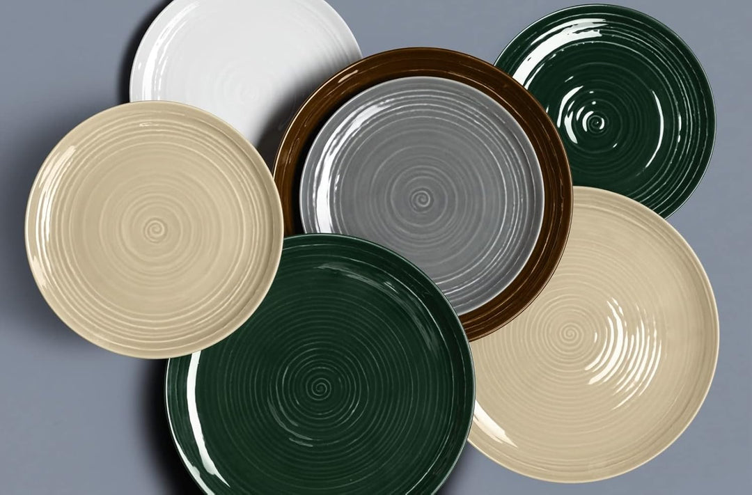 Seltmann Weiden Terra Suppenteller, 21 cm, Tiefer Essteller mit spiralförmigem Relief, Spülmaschinen