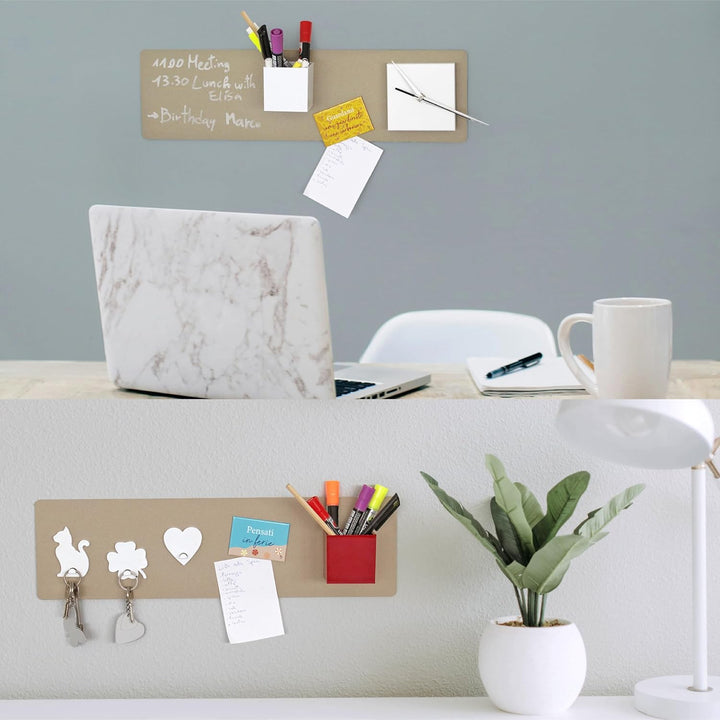KalaMitica 60114-902-001 magnetische Kreidetafel aus Stahl, Beige, Grösse: 14x50x0,12 cm, Beige