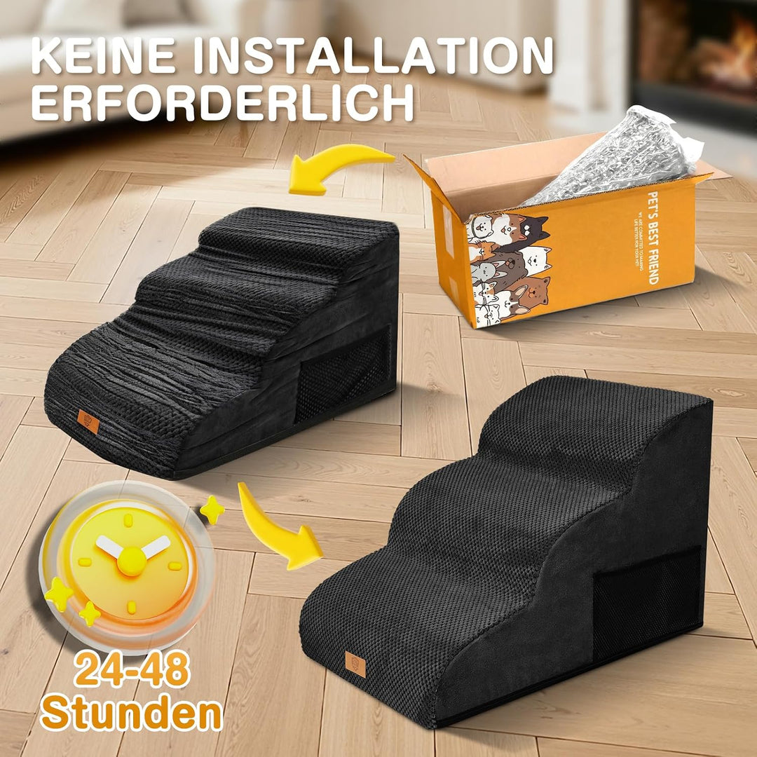 Zvonema Hundetreppe für kleine Hunde, Haustiertreppe,wasserdicht Hundetreppe 40 cm Hoch, Waschbarer