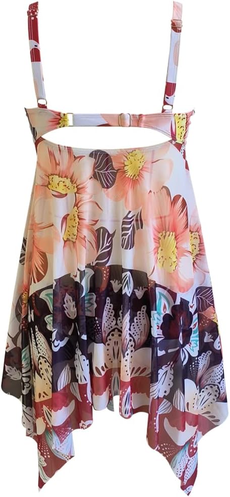 CIZEUR Tankini Damen Bauchweg Zweiteiler Push up Verstellbare Schultergurte Schwimmkleid mit Slip Me