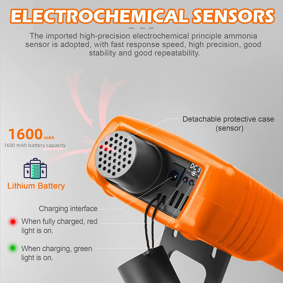 Ammoniakgasdetektor 0~100 PPM NH3-Monitor, Partikeldetektor Professionelles Messgerät mit Temperatur