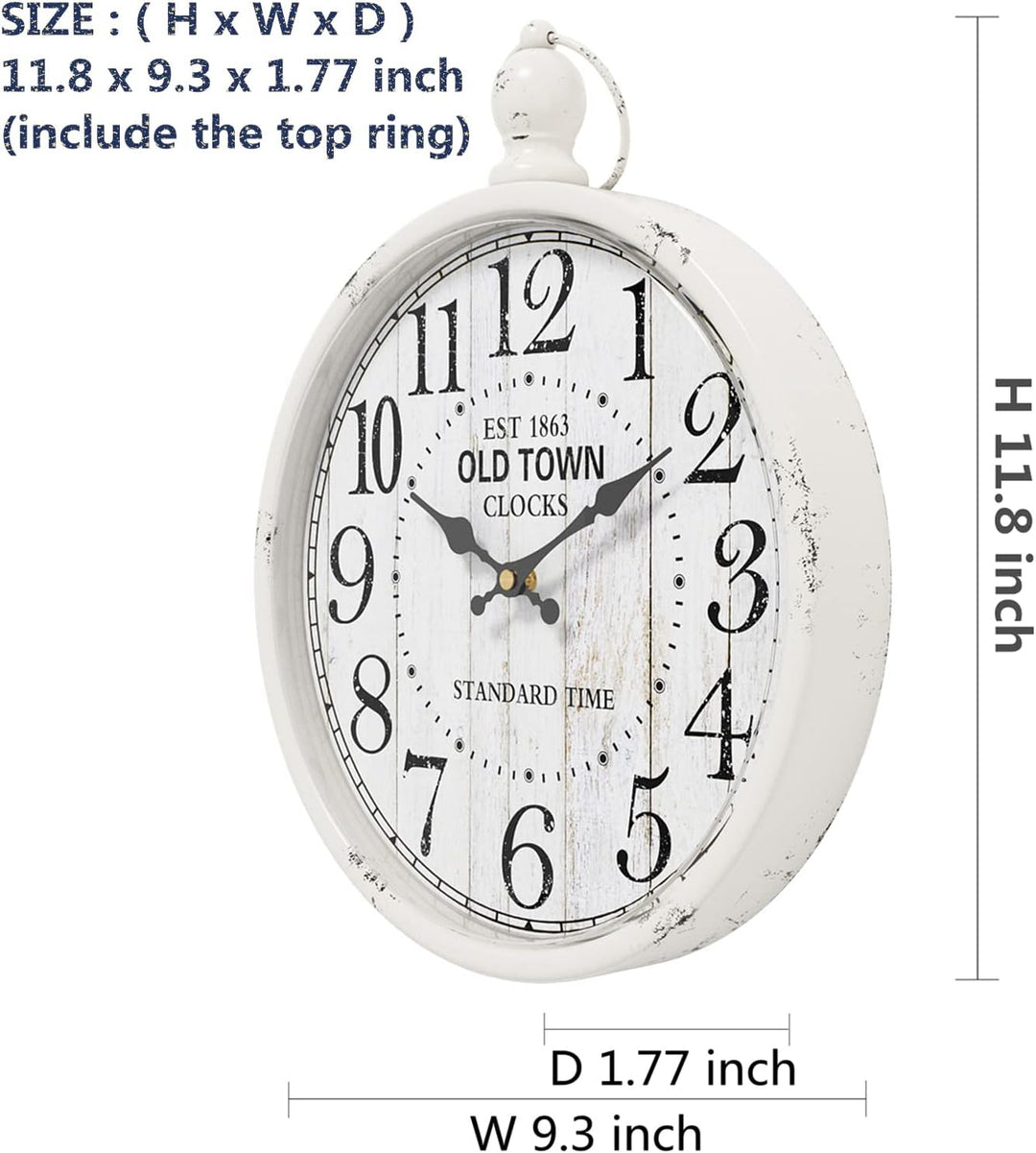 Menterry Europäische Retro-Wanduhr. Altmodisches antikes Design im rustikalen Vintage-Stil. Batterie