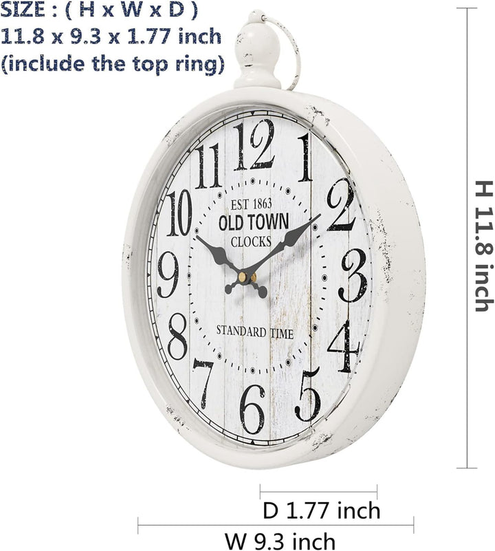 Menterry Europäische Retro-Wanduhr. Altmodisches antikes Design im rustikalen Vintage-Stil. Batterie
