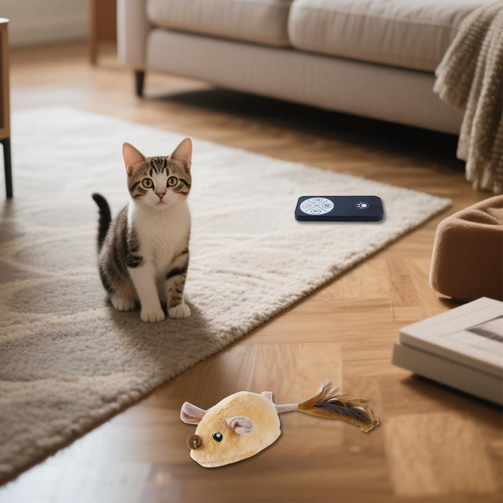 Elektrische Spielmaus Für Katzen, Mäuse-Katzenspielzeug Mit Fernbedienung, Interaktive Spielzeugmaus