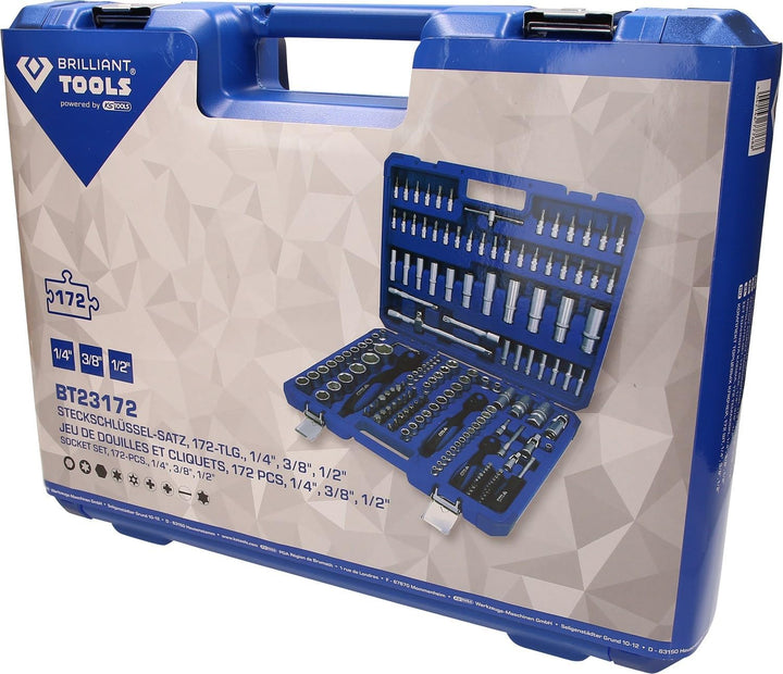 Brilliant Tools BT023172 Steckschlüssel-Satz, 172-tlg, 1/4", 3/8", 1/2" 172-tlg. 1/4"+ 3/8"+ 1/2", 1