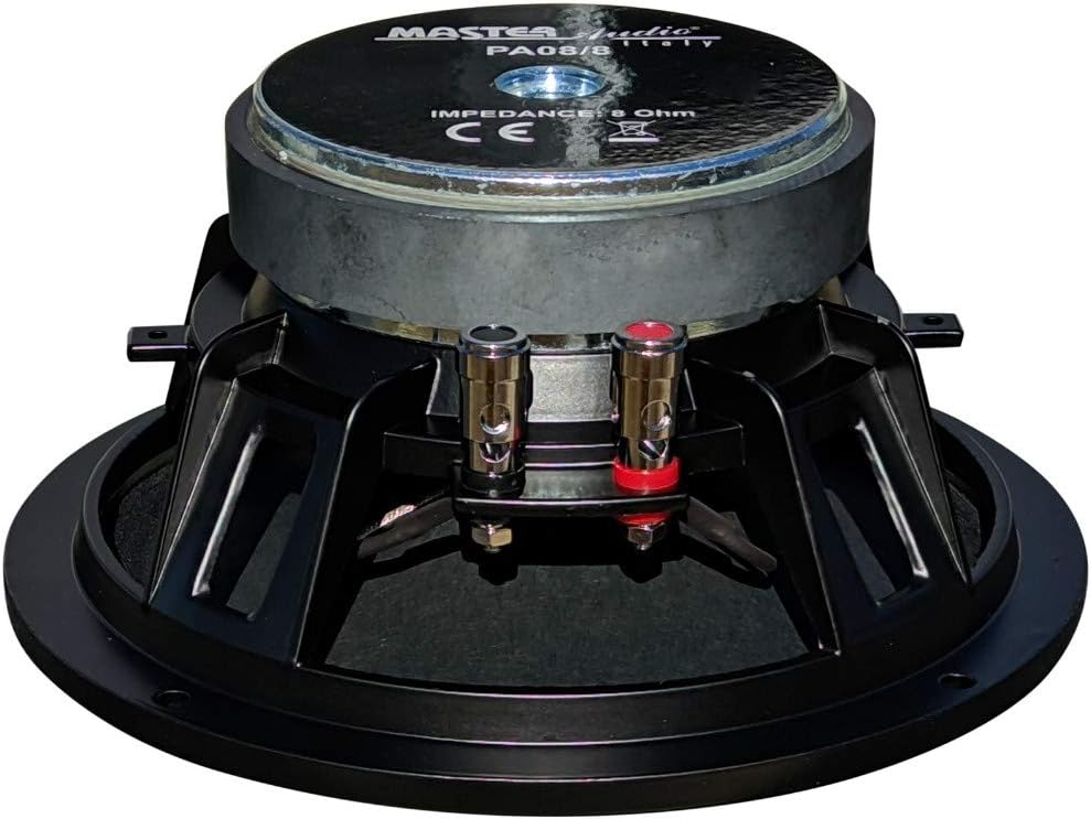 1 MASTER AUDIO PA08/8 Lautsprecher tieftöner 20,00 cm 200 mm 8" 240 watt rms 480 watt max impedanz 8