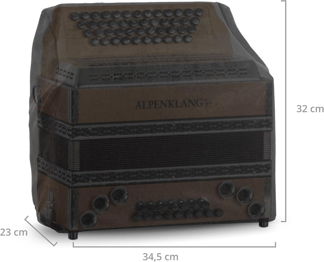 Alpenklang Cover für Steirische Harmonika Schwarz - Schutzhülle für Steirische - Abmessungen (BxTxH)