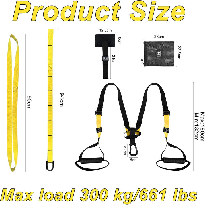 Sling Trainer, Schlingentrainer für Ein Ganzkörpertraining, Suspension Trainer mit Türanker Einstell