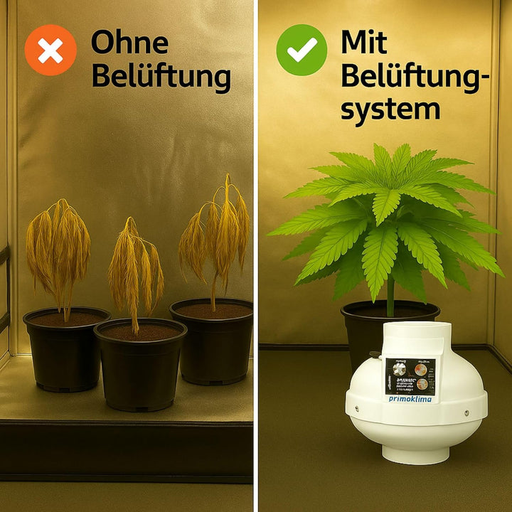 Weedness Grow Abluft Rohrlüfter Prima Klima Fan 160 mm EC-TC 0-1180 m³/h mit Temperatur- und Geschwi