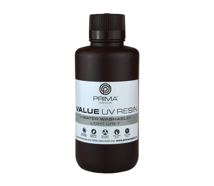 PrimaCreator Value Wasserabwaschbares UV Resin - 500 ml - Hellgrau, Hellgrau