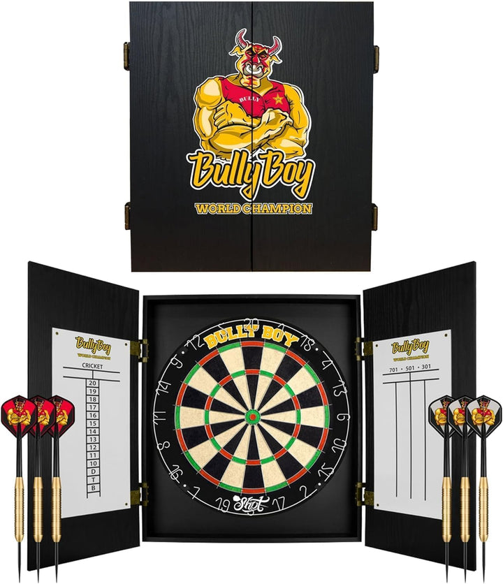 Shot Dart Michael Smith Bully Boy Cabinet Set Dartscheibe Sisal Dartboard Holzschrank mit 6 Dartpfei