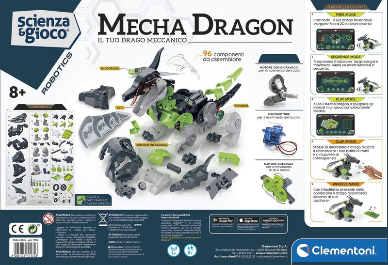 Clementoni Science & Play-Mecha Dragon Robot Wissenschaft Robotics Lern-und Interaktives Spiel, Mehr