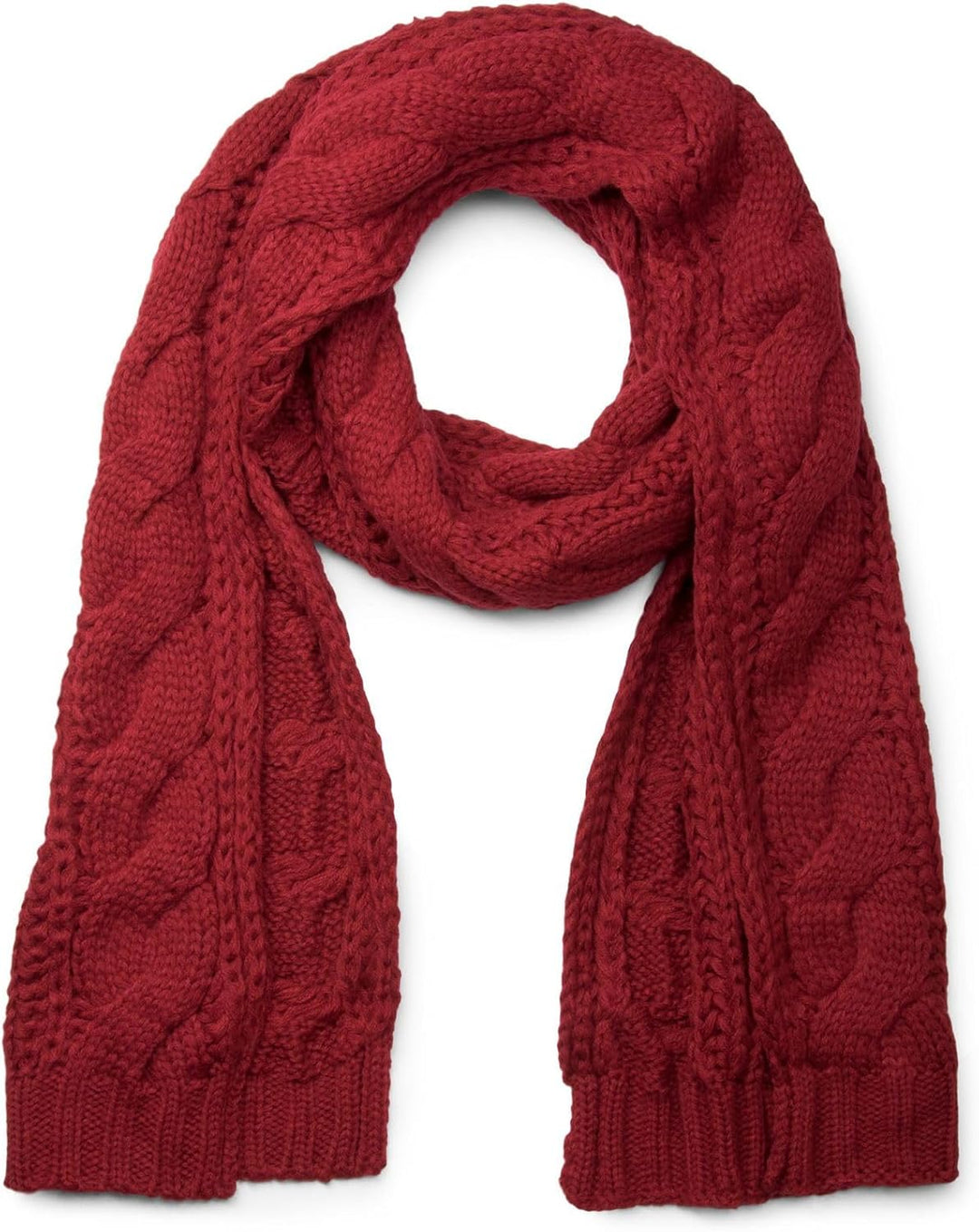 styleBREAKER Schal, Mütze und Handschuh Set, Zopfmuster Strickschal mit Bommelmütze und Handschuhe,