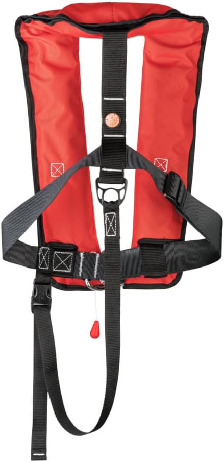 12skipper Automatik Rettungsweste ISO 300N mit Harness, Schwimmweste rot, rot