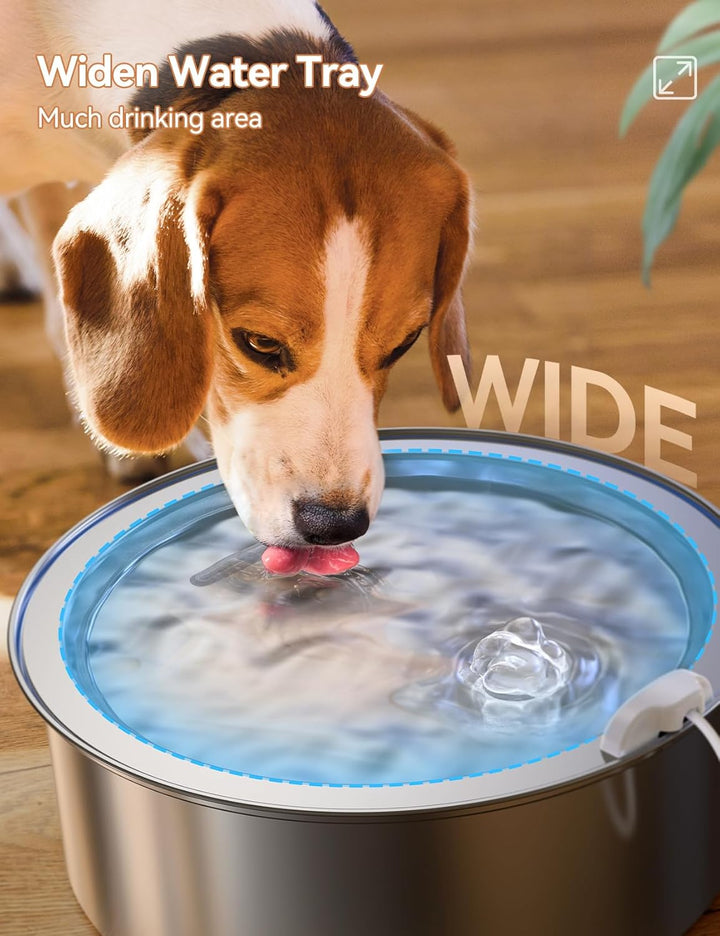FEELNEEDY 7L Katzenbrunnen Edelstahl, Trinkbrunnen für Hunde mit 2 Filters Geeignet für die Verwendu