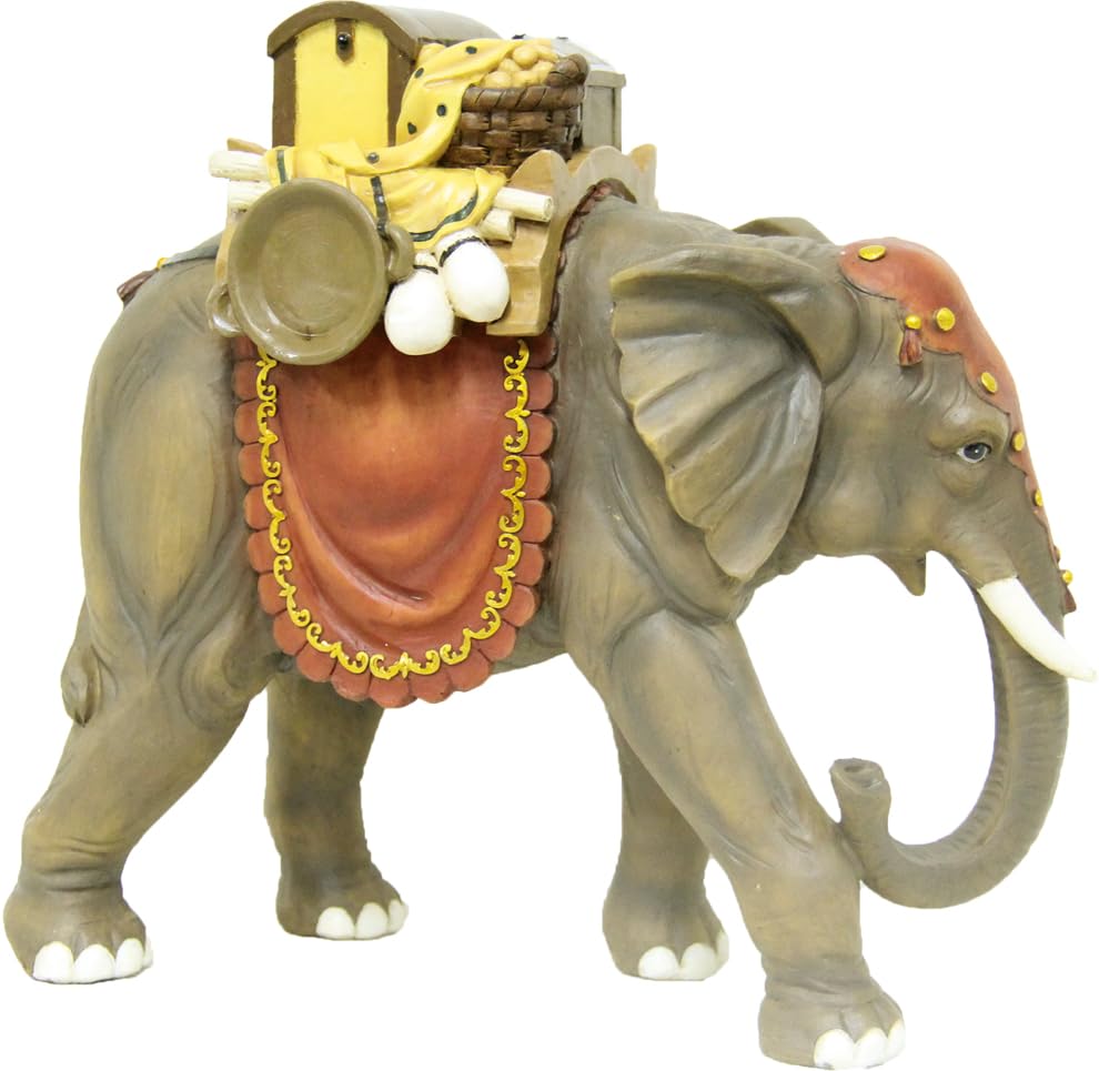 FADEDA Elefant/Höhe:20 cm/handbemalt/detailgetreue Krippen Figuren - Weihnachten Tisch Dekoration Kr