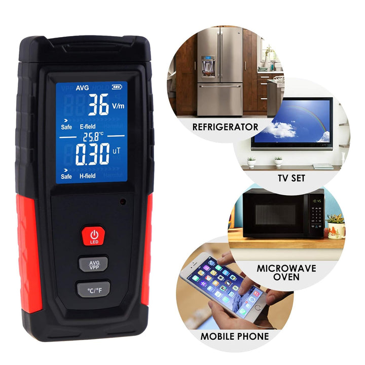 EMF-Messgerät, Handheld LCD digitaler Strahlungsdetektor für elektromagnetische Felder, EMF Meter Ma