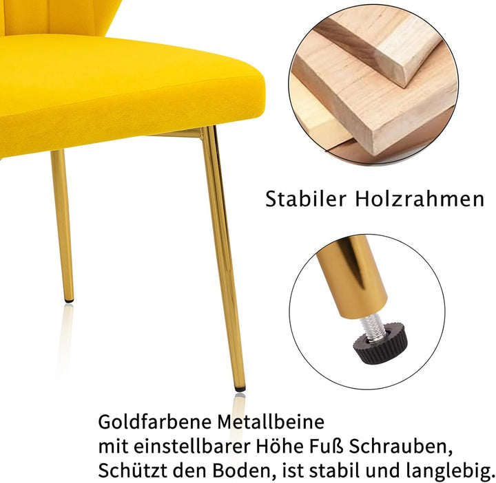 Sepnine Moderne Esszimmerstühle Samt, Küchenstuhl,Gepolsterter Sitzfläche aus Komfortschaum,mit Meta