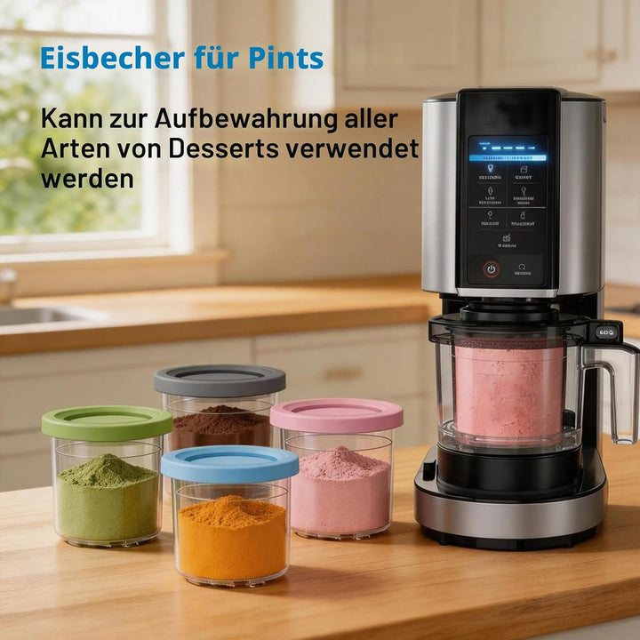 4 PCS Creamy Behälter für Ninja Creami NC300EU NC301EU, Ninja Creami Eismaschine Becher Zubehör mit