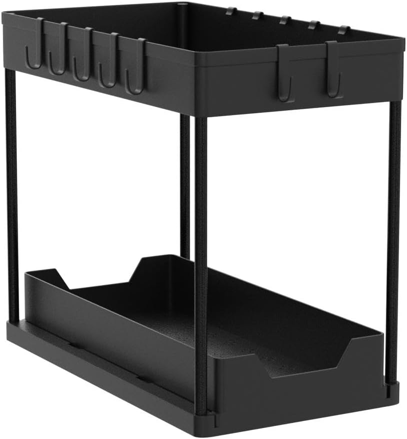 Meltrck Spülschrank Organizer - 2 Stück Unter Waschbecken Regal Organizer - Ausziehbares Lagerregal