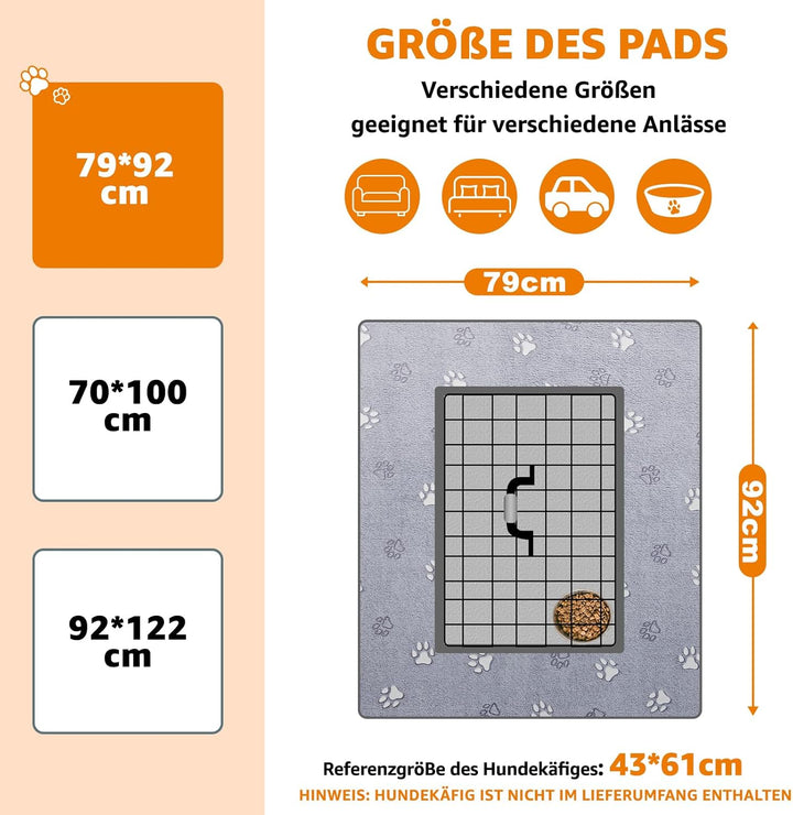 PICK FOR LIFE Haustier-Urinunterlage Waschbar Welpenunterlagen 2er Set Schnell Absorbierend Matte fü