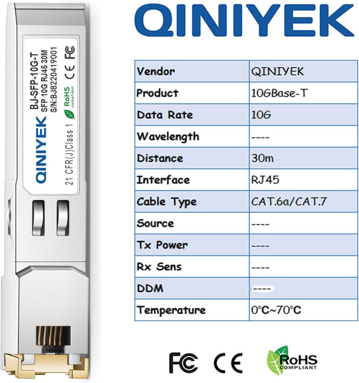 4er-Pack 10GbSFP+ auf RJ45-Modul, 10Gbase-T-Computernetzwerk-Transceiver, kompatibel mit Cisco, Ubiq