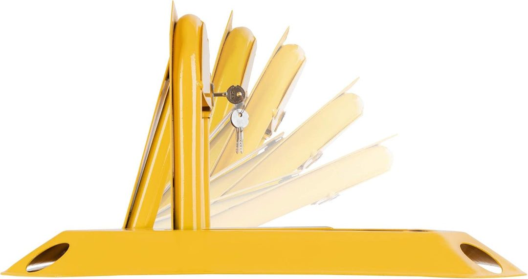 Stagecaptain PPS-30 Parkplatzschloss 5er Set - Klappbare Parkplatzsperren - Abschliessbar (3 Schlüss