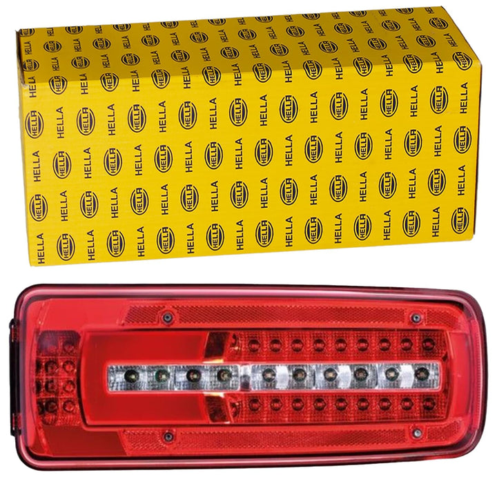 HELLA - Heckleuchte - Truck Full LED - LED - 24V - 2VD 012 381-211 mit Kennzeichenleuchte links HDSC