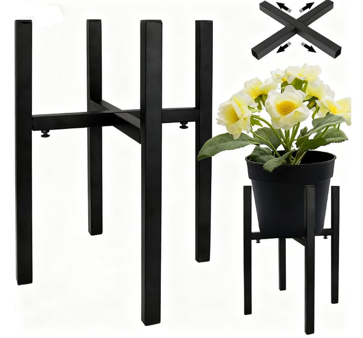Blumenständer Metall Verstellbar Pflanzenständer, Blumenhocker Schwarz Verstellbare Blumentopf Ständ