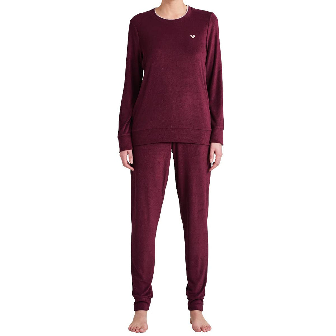 Schiesser Herren Schlafanzug Lang Pyjamaset 42 Weinrot, 42 Weinrot