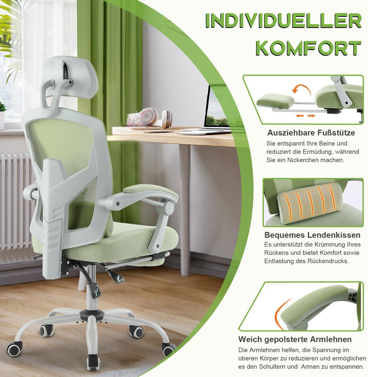 DUMOS Bürostuhl Ergonomisch EIN Schreibtischstuhl mit Komfortarmlehnen Ausgestattet mit Einer Bequem