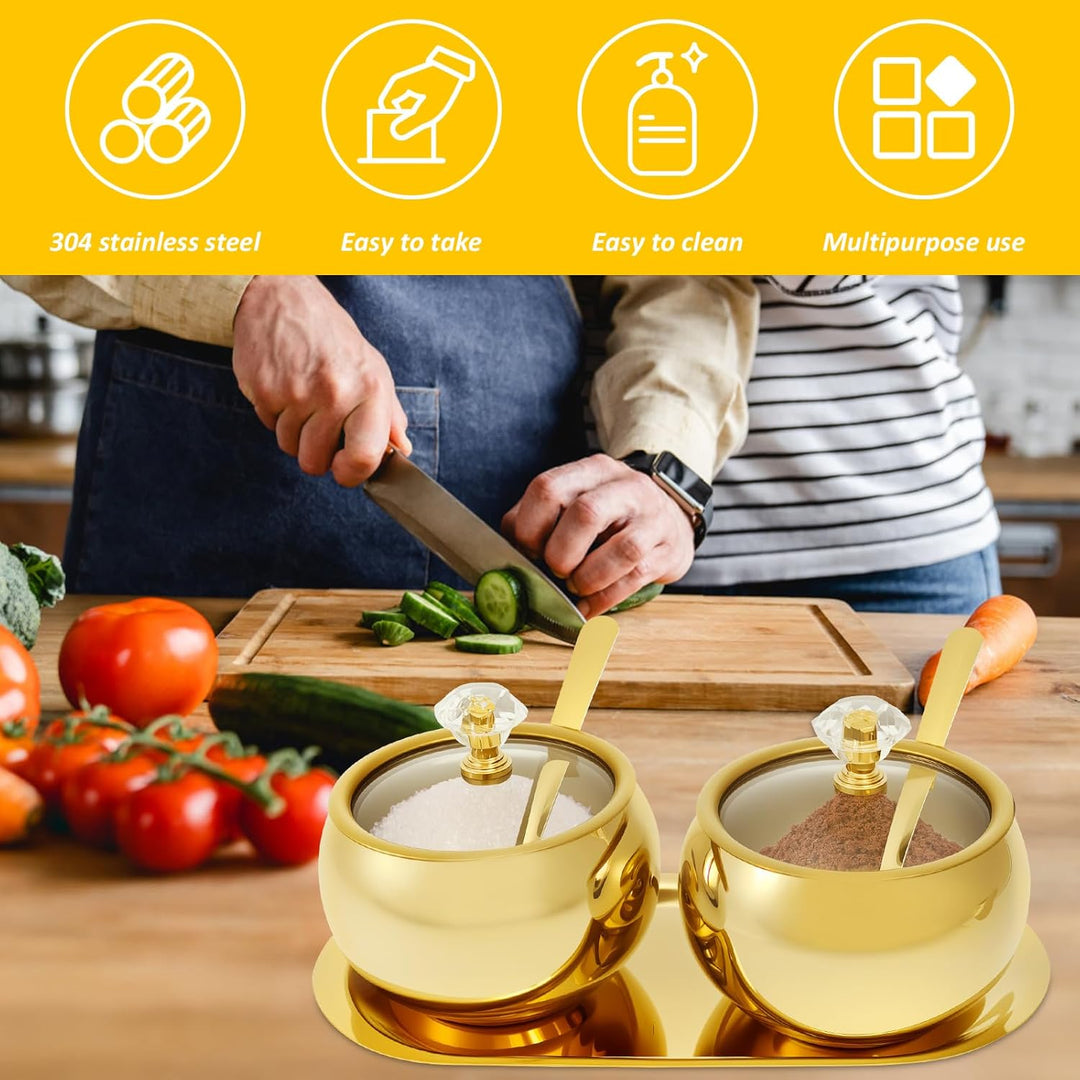 Gewürzgläser 304 Edelstahl,Gewürzdosen mit Löffel,Gewürzstreuer,Gewürzbehälter,Spice Jars für Salz,Z