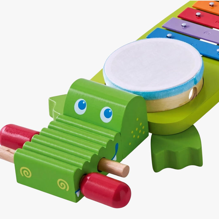 HABA 302566 - Klapper-Krokodil mit 4 spannenden Klanginstrumenten