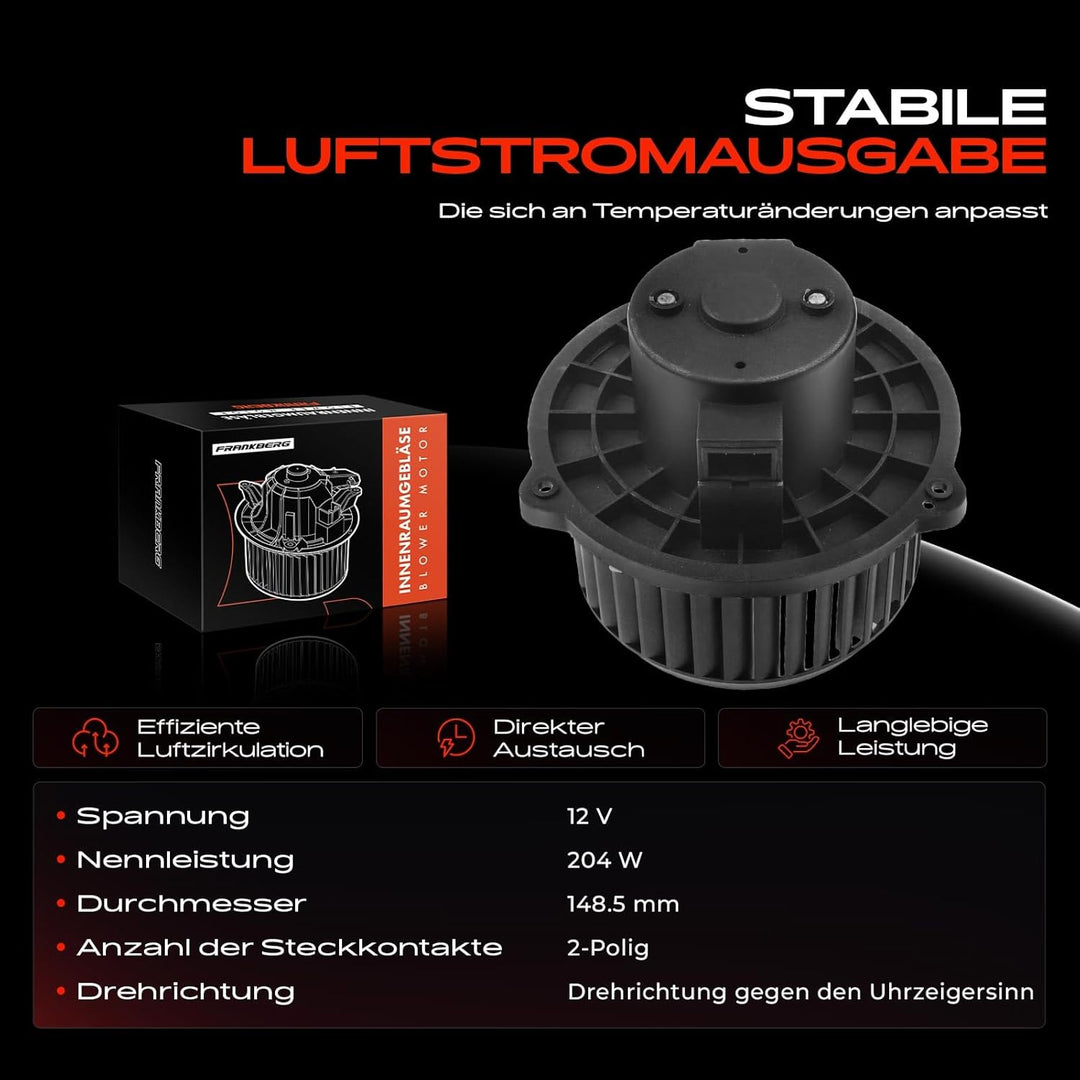 Frankberg Heizungsgebläse Gebläsemotor 2-Polig Kompatibel mit Captiva C100 C140 2.0L-3.2L 2006-2020
