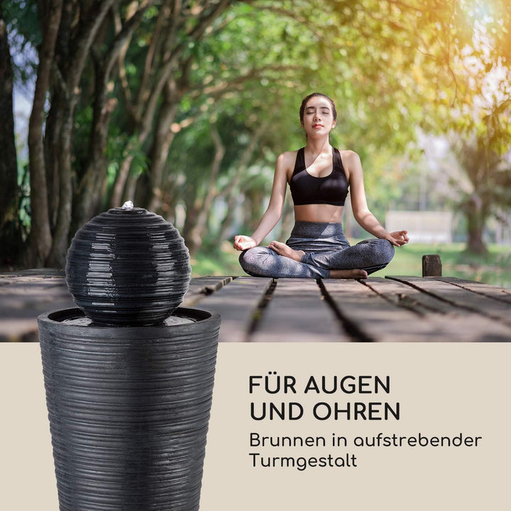 blumfeldt Liquitorre XL Gartenbrunnen - Wasserspiel, Solarbrunnen, Pumpe: 200 l/h / IPX8, Solarpanel