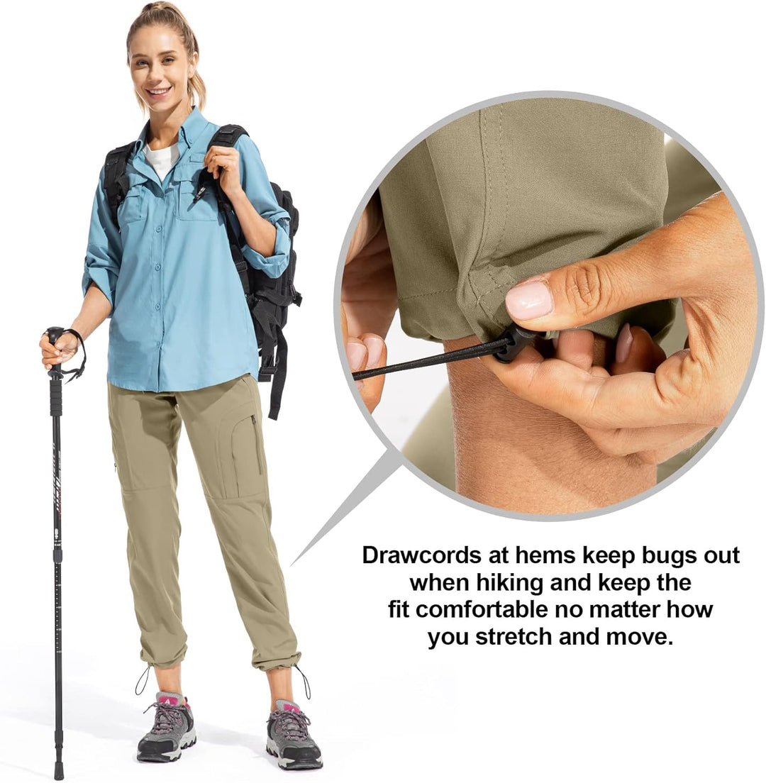 yeyity Wanderhose Damen Leichter Quick Dry Outdoorhose Atmungsaktiv Cargohose UV-Schutz Trekkinghose