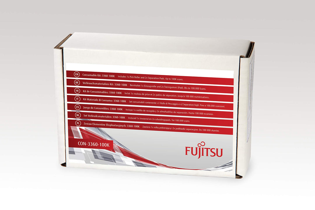 Fujitsu Includes 1x Pick Roller and 2X Separation Pads Estimated Life Up to 100K scans, CON-3360-100