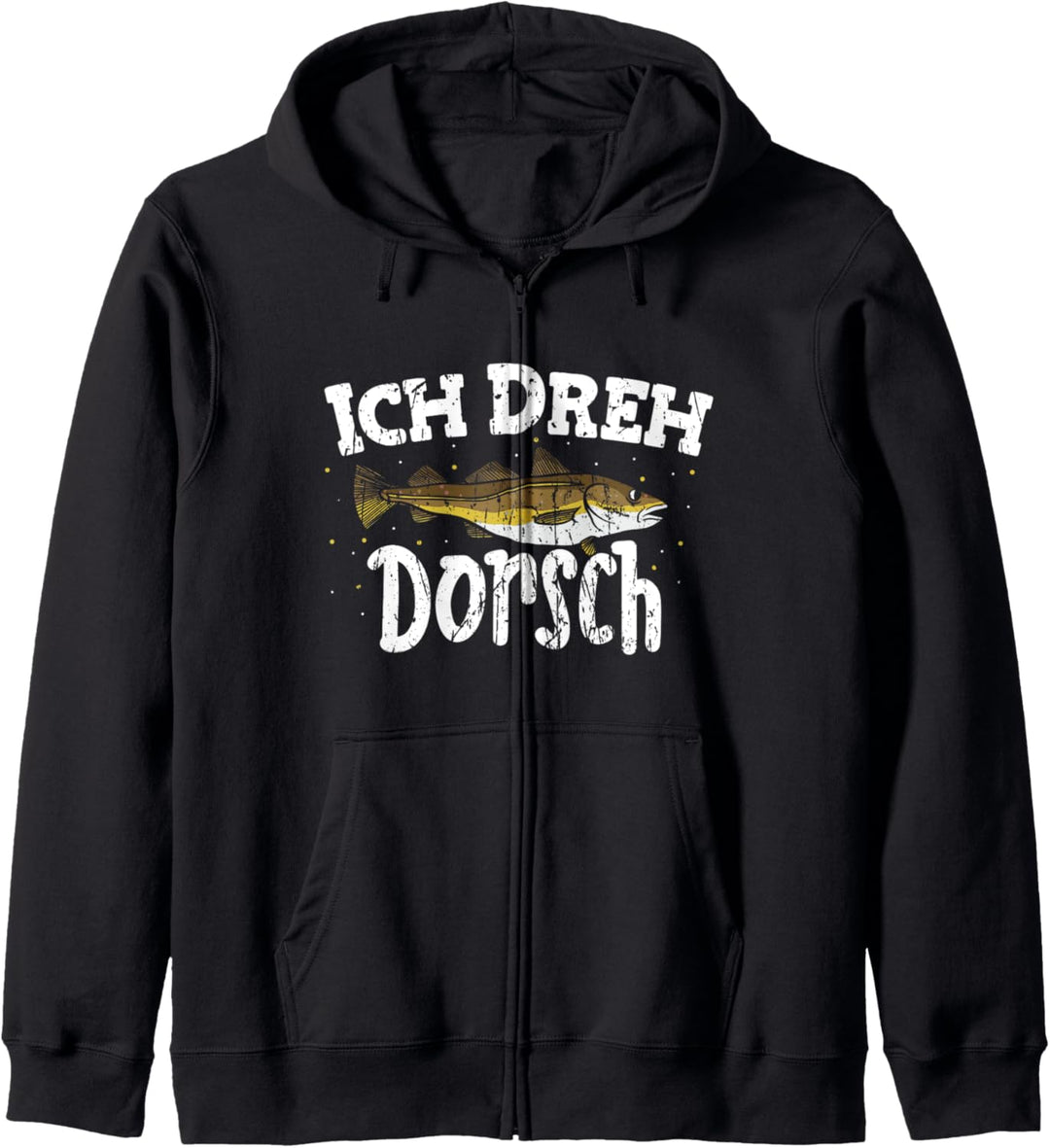 Ich dreh Dorsch Angeln Spruch Vatertag outfit Angeln Kapuzenjacke