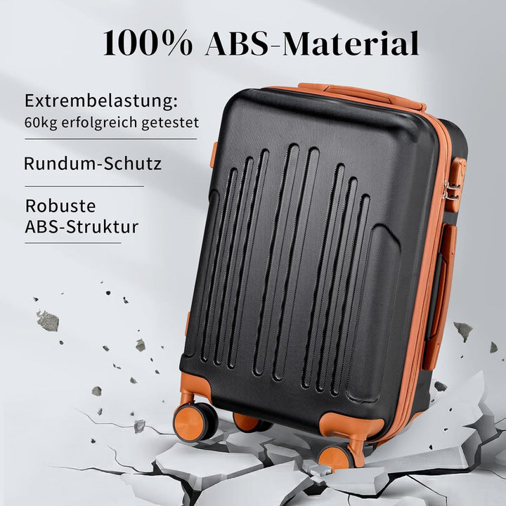 LALAHO Kofferset 4 teilig Hartschale, Reisekoffer mit Rollen Gross, Koffer Set 4 Stück aus ABS, Hand