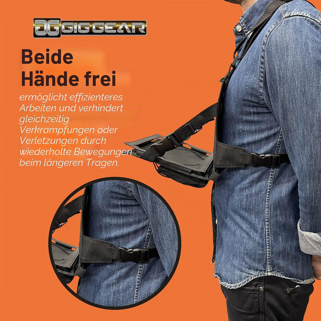Gig Gear Tablet-Brustgeschirr für iPad und Samsung Tablets – robuste Tablet-Tragetasche mit Gurt und