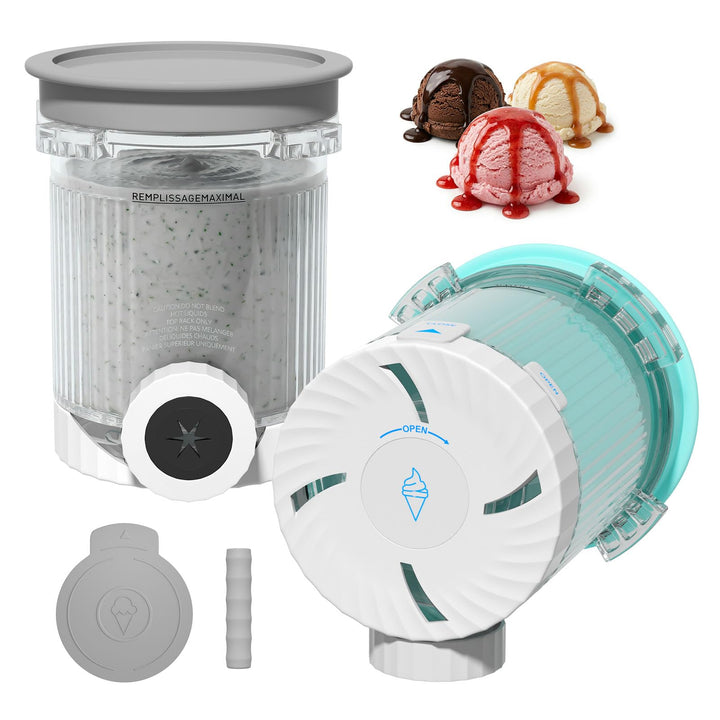 2 Stück Behälter für Ninja CREAMi Swirl, 480ML Eisbehälter für Ninja Eismaschine NC700 & NC701EU Ser