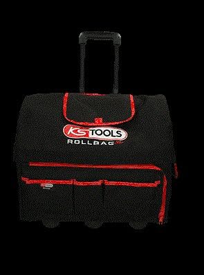 KS Tools 850.0335 ROLLBAG Universal-Werkzeugtasche XL mit Teleskop-Trolly, Rot/Schwarz
