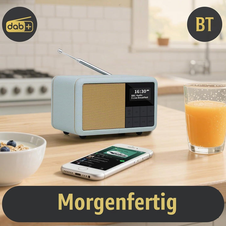 LEMEGA CR7 Tragbares Mini DAB Radio mit Bluetooth（Akku mit bis zu 12 Stunden Laufzeit,UKW,IPX4 wasse