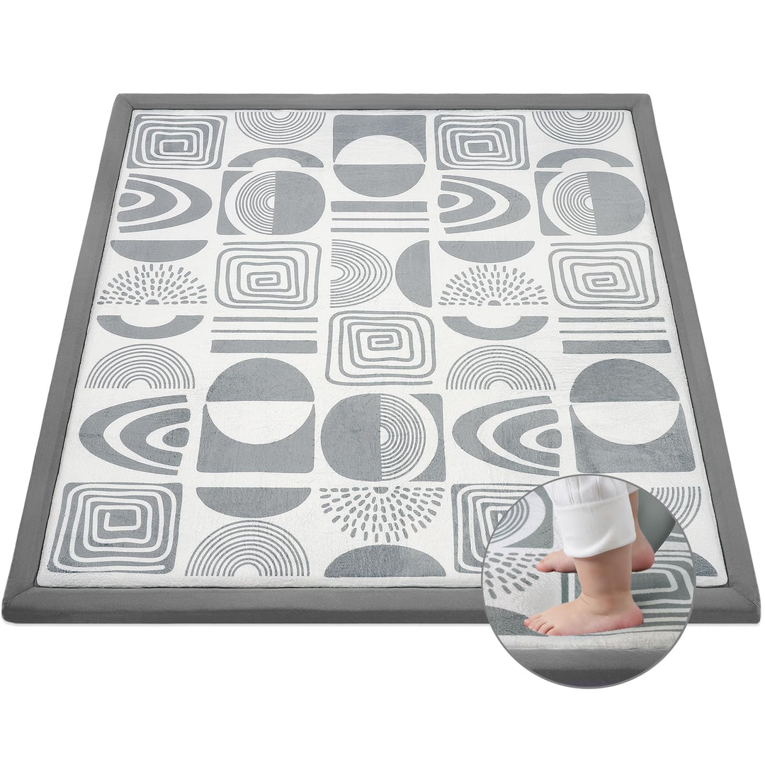 Teppich Krabbelmatte Baby 127x127x3cm, Spielmatte Krabbeldecke Turnmatte Spielteppich für Baby Kinde