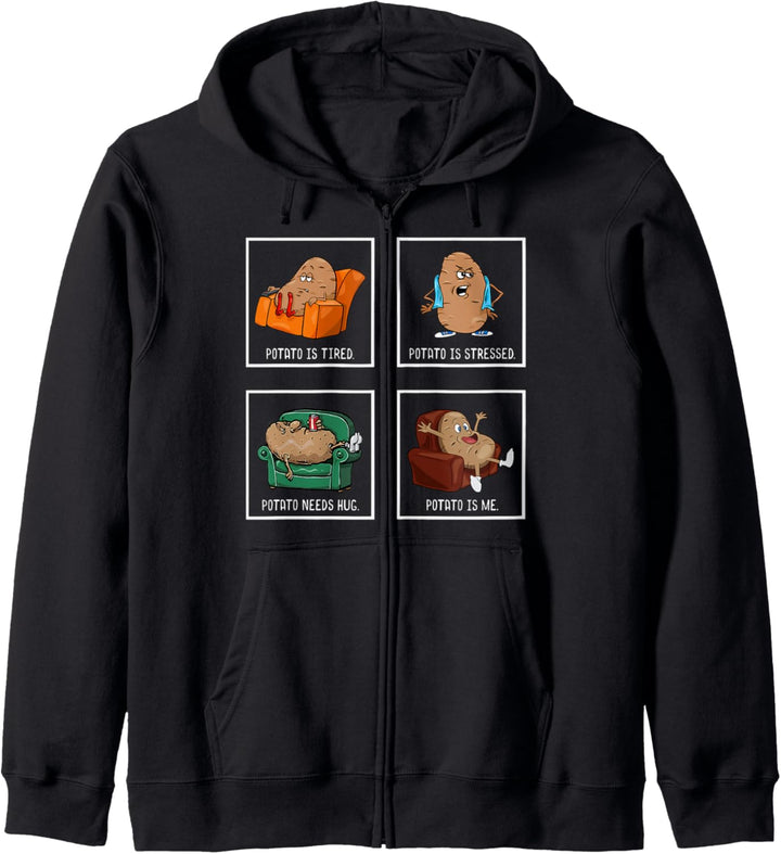 Potato Day Pun Meme Cute Yam Vegan Vegetarisches Gemüse Kapuzenjacke