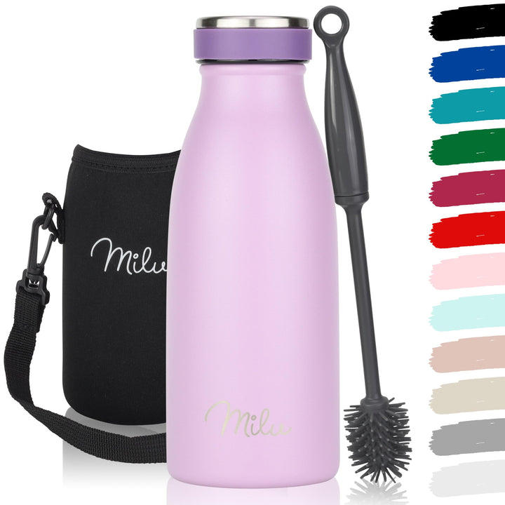 Milu Edelstahl Trinkflasche 350ml, 500ml, 750ml, 1L, 1,5L – Thermosflasche für Kinder Erwachsene aus