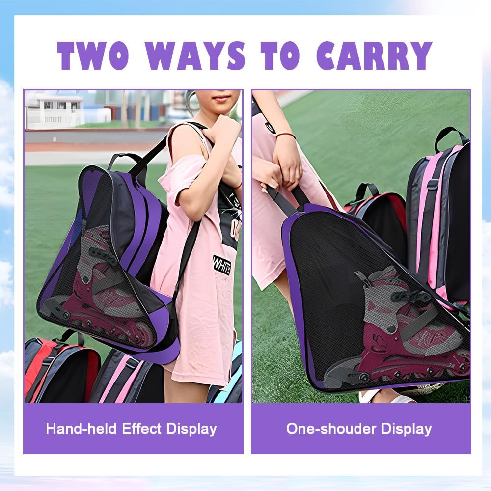 Tasche Erwachsene Rollschuhetasche Ice Skate Eishockey Bag Skischuhtasche mit Verstellbar Tragerieme