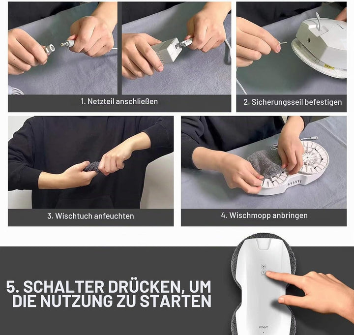 Fmart Glaswaschroboter (Ersatztücher*12), Ersatztücher*12