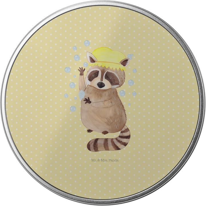 Mr. & Mrs. Panda Blechdose rund Waschbär - Geschenk, Metallboxen, Plan, Vorratsdosen, Seifenblasen,