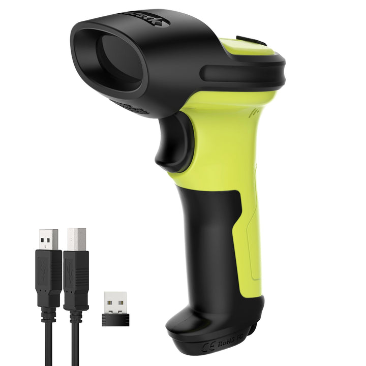 Inateck Barcode Scanner 2D Bluetooth, QR Code Scanner Kabellos, Wireless Handscanner mit AI APP & SD